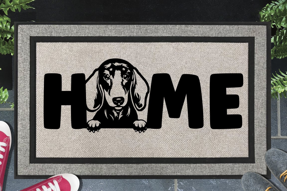 Dachshund Home Door Mat - Short Hair Dachshund - All Weather Doormat - 45x70cm 