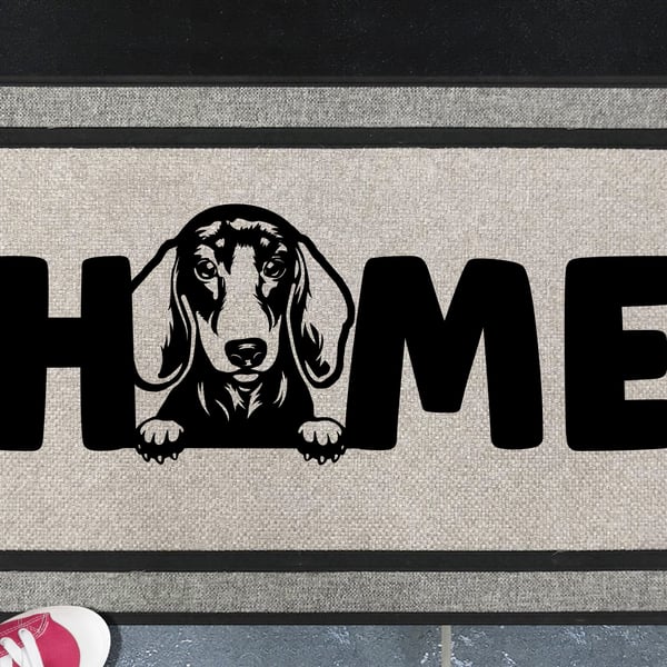 Dachshund Home Door Mat - Short Hair Dachshund - All Weather Doormat - 45x70cm 