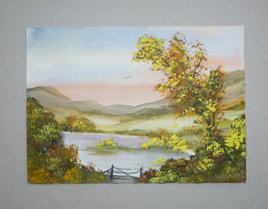 original art watercolour landscape painting ( ref F 685 A2 )