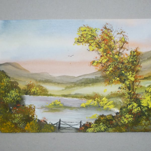 original art watercolour landscape painting ( ref F 685 A2 )