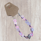 Upcycled Pink Floral Bracelet