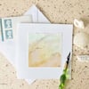 Original watercolour hand painted greeting card gulls at sunset