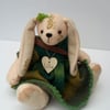REDUCED Dressed Rabbit, Collectable Artist Bear Bunny, hand embroidered rabbit 