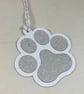 Silver glitter card paw print gift tags - Image 4