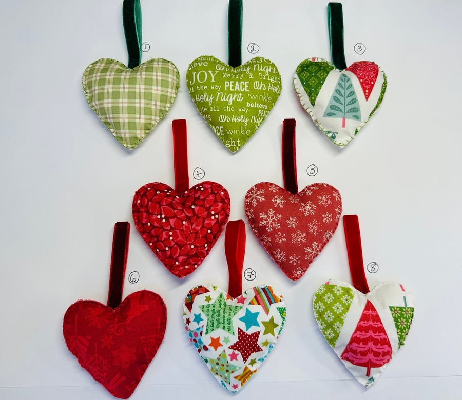 Fabric heart decorations SET 1