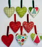 Fabric heart decorations SET 1