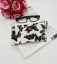 Cream and black butterfly fabric glasses case . - Image 8