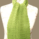 Bamboo Scarf - Green Unisex Crochet Scarf
