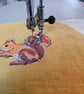 Red Squirrel mini hoop, handmade hanging decoration, embroidered - Image 5