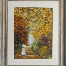 Original acrylic landscape titled Lady in White