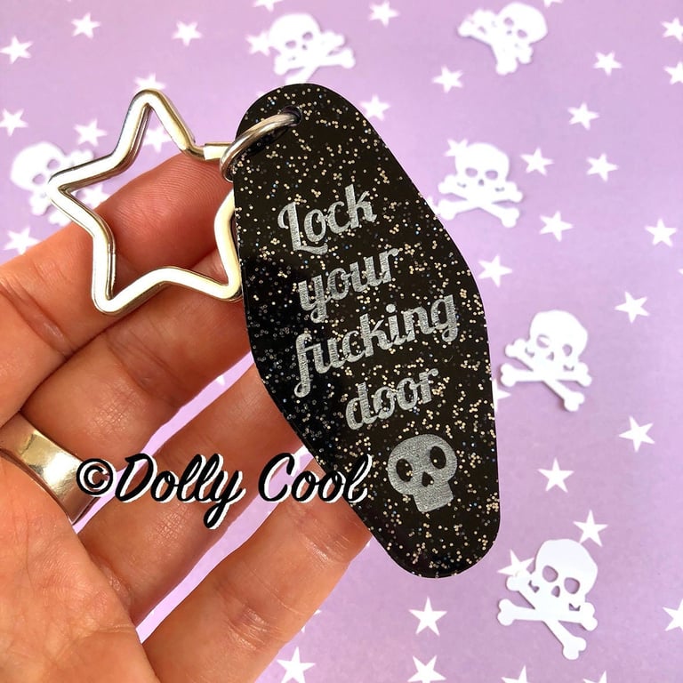 Lock Your Fucking Door Motel style Keyring by Dolly Cool - MFM - True Crime 