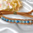 Genuine Suede & Ceramic Bead Bracelet