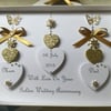 Personalised Handmade Golden Wedding Anniversary Card Mum Dad 50th Gift Boxed