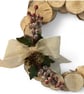 Rustic Log Slice Christmas Wreath Wall Decoration  - Image 6
