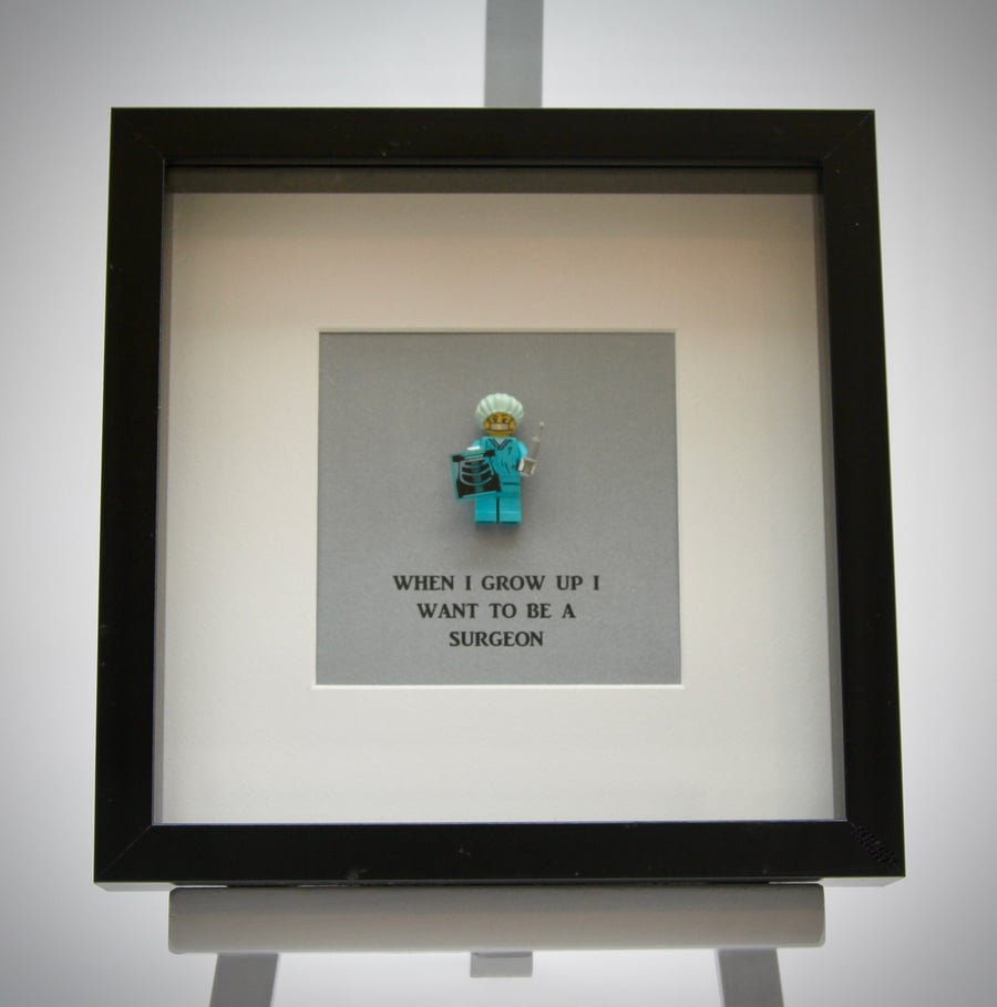When I grow up I want to be a Surgeon mini Figure frame
