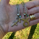 Zodiac Star Sign Necklace with Birthstone Pendant