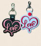 Love Keyring - Embroidered Heart-Shaped Bag Charm