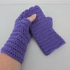 Sale now 5.00 Fingerless Mitts  Violet  100% Acrylic