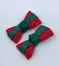 School Itty Bitty Hunter Green and Red on Clips (pair) - Image 1