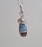 Natural Owyhee Blue Opal & 925 Silver Necklace Pendant Gift Crystal Jewellery  - Image 8