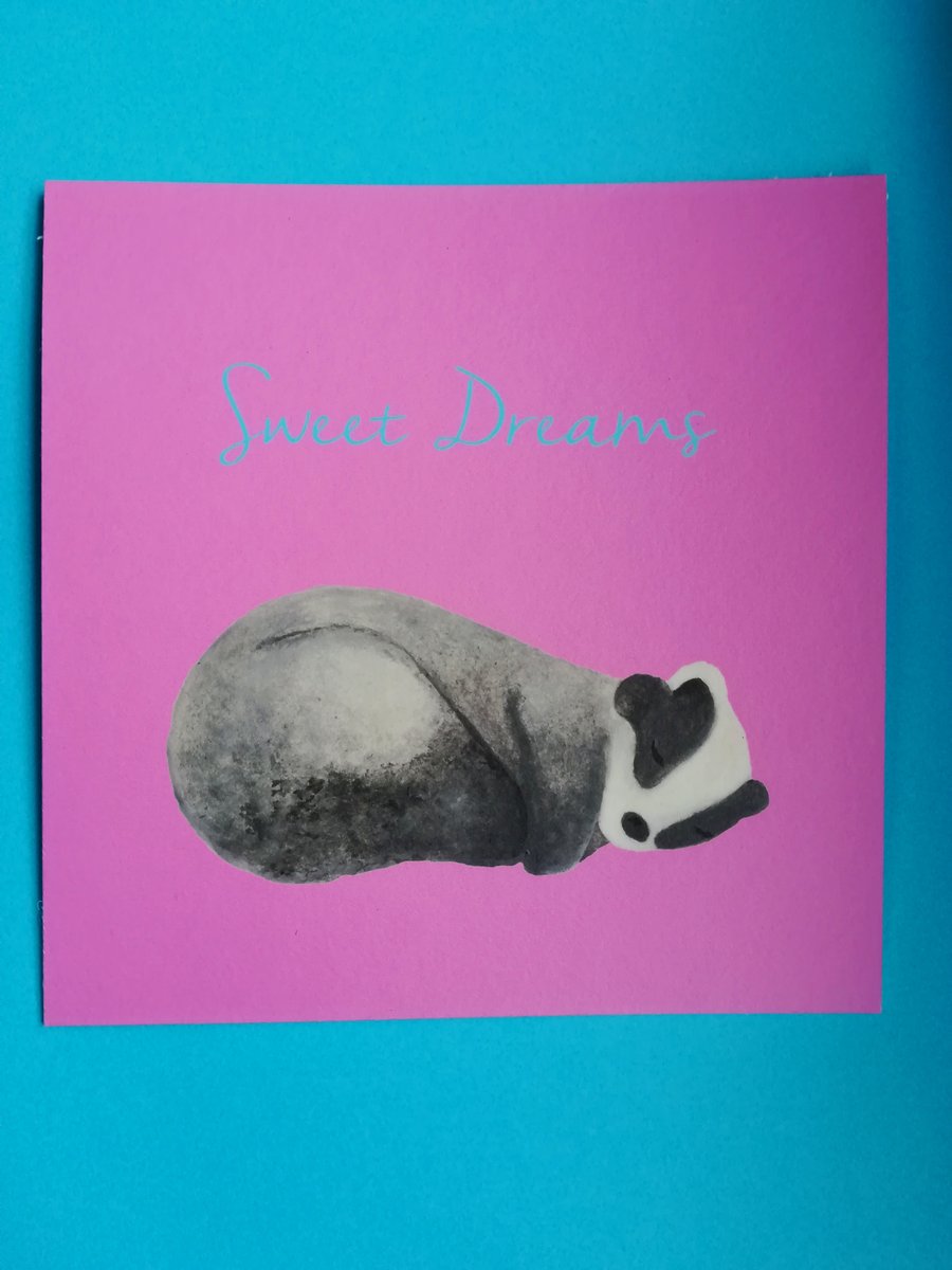 Sweet Dreams Sleeping Badger Print