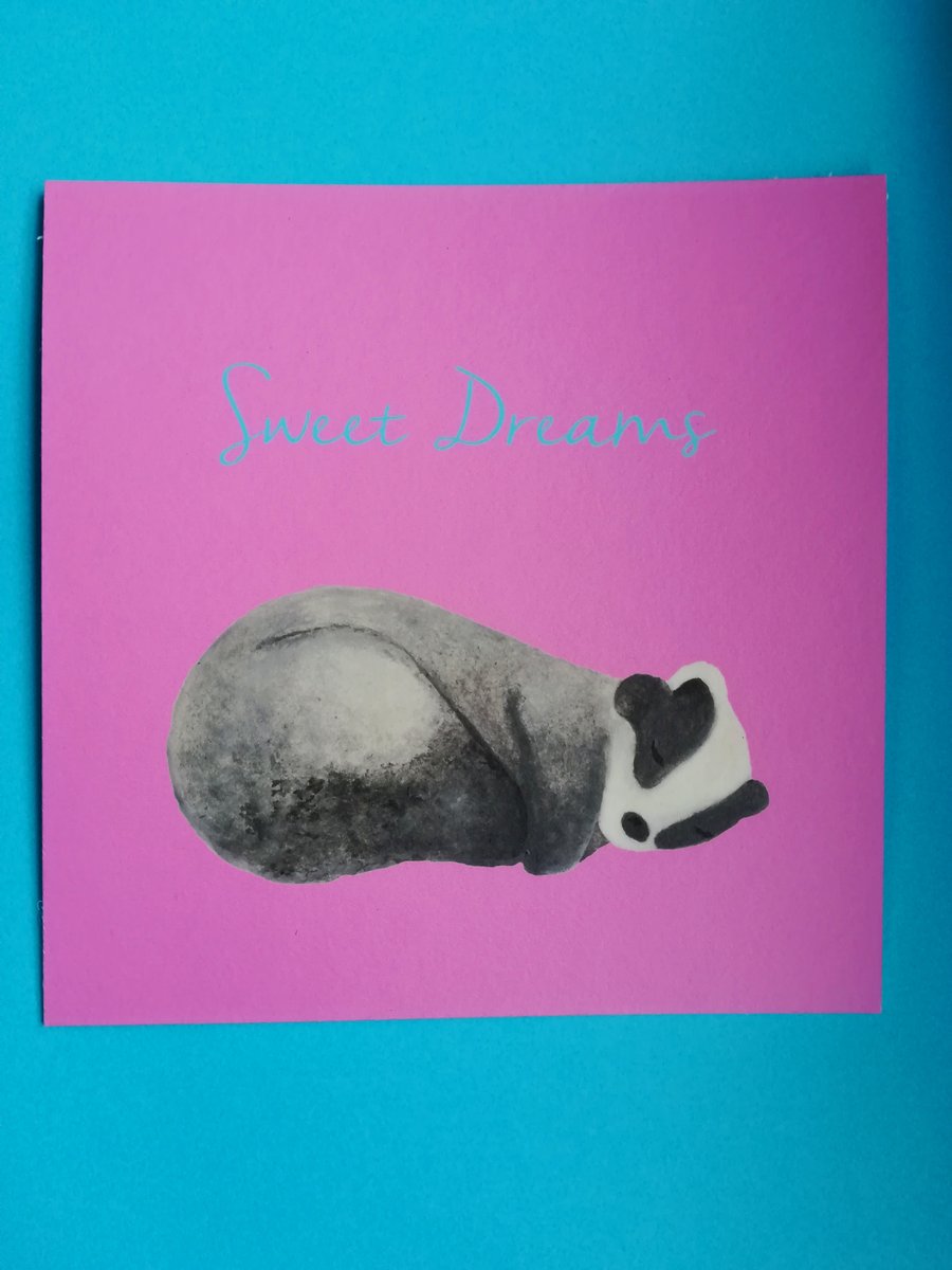 Sweet Dreams Sleeping Badger Print