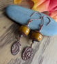 Handmade Copper and Acorn Inspired Lampwork Earrings - Image 5