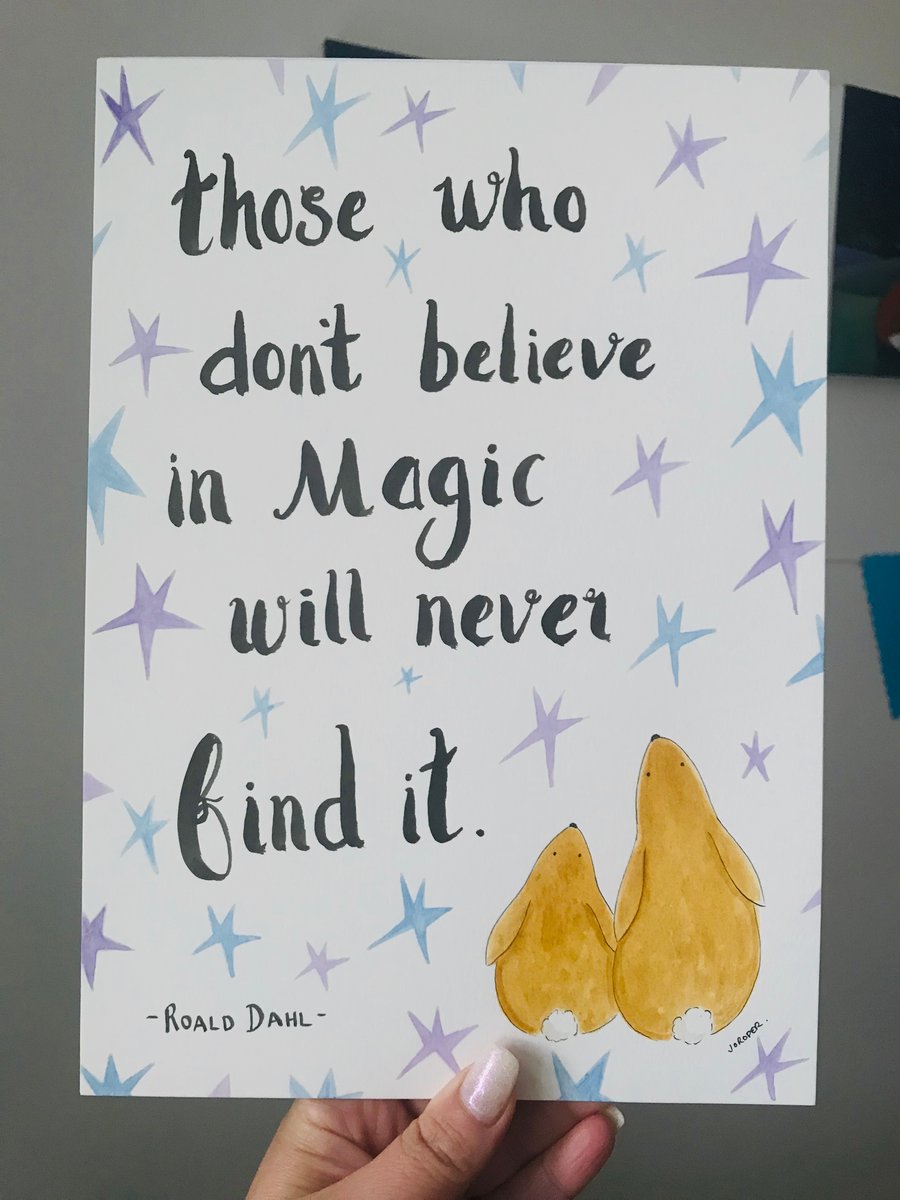 Original painting by Jo Roper with quote bunnies 