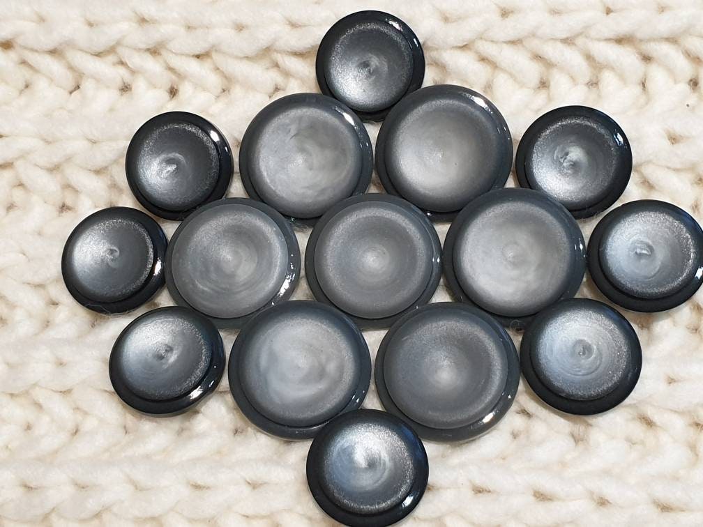 Vintage Grey Pearl effect 1940's 50's 25mm (1") 32mm (1 & 1 4")