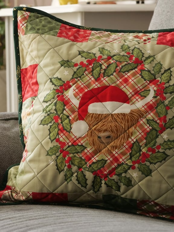 Christmas Highland Cow - Cushion Cover 