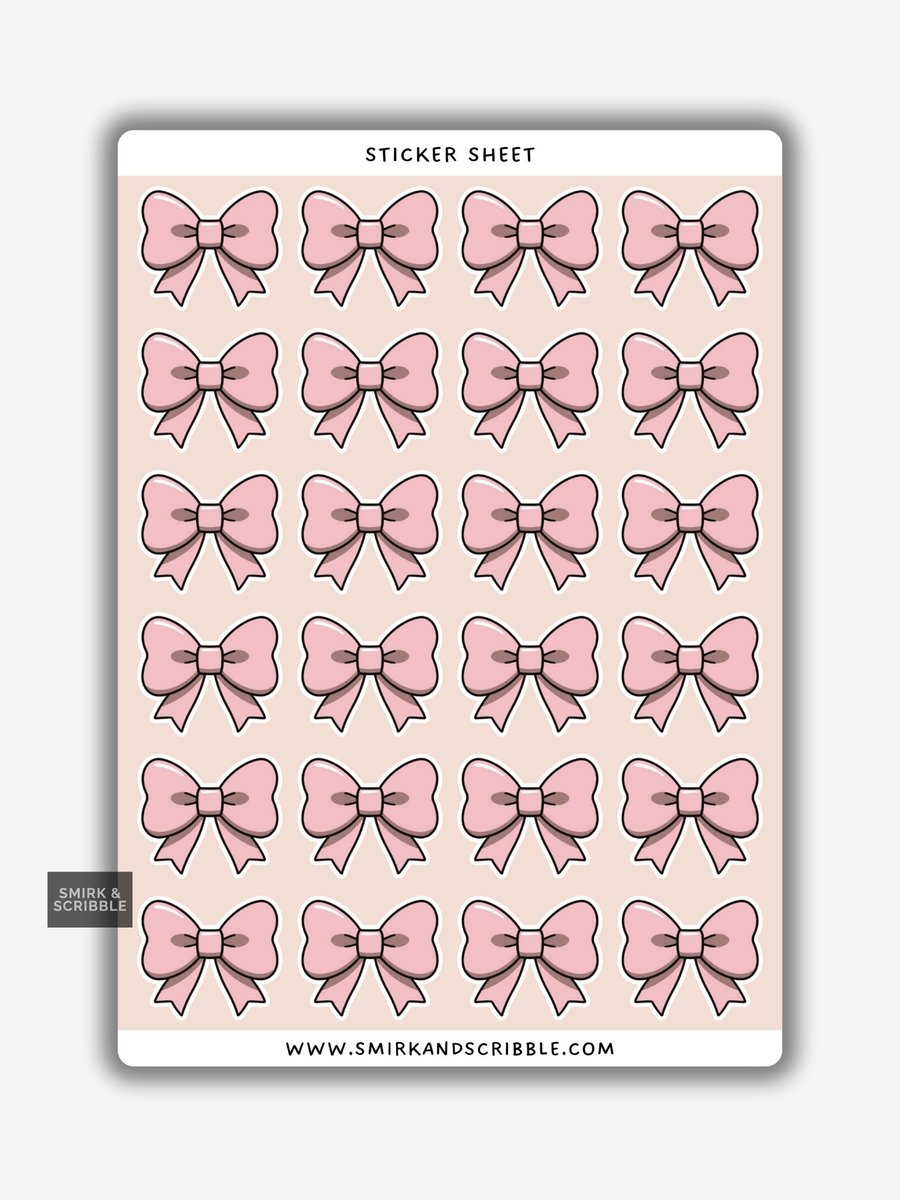 Funny Vinyl Sticker Sheet For Adults - Pink Bow