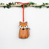 fox hanging Christmas tree ornament, forest theme stocking fillers