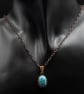 Natural Turquoise and copper handmade semiprecious stone pendant necklace - Image 2