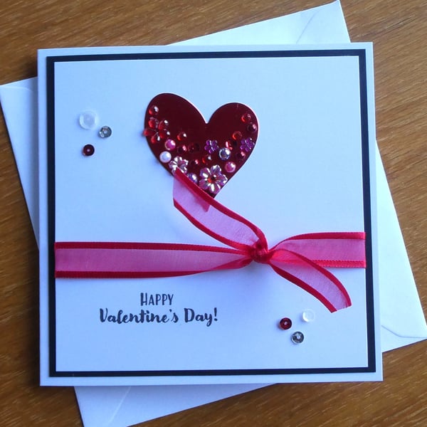 Jewelled Heart Valentine's Card