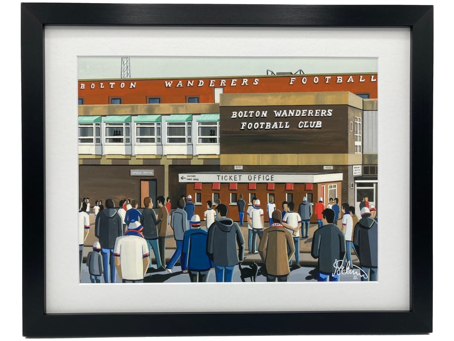 Bolton Wanderers F.C Burnden Park. Framed, Football Memorabilia Art Print