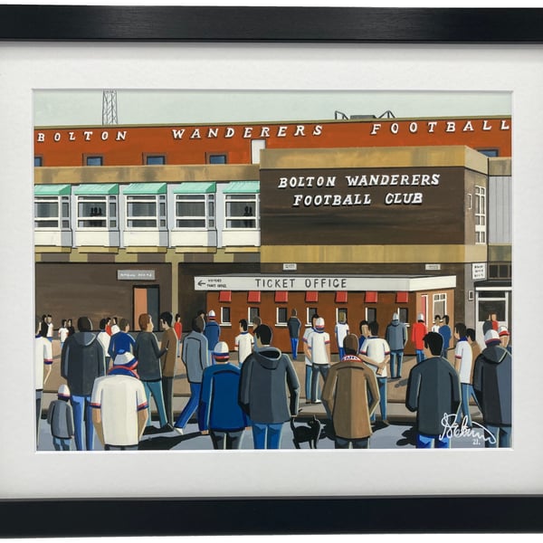 Bolton Wanderers F.C Burnden Park. Framed, Football Memorabilia Art Print