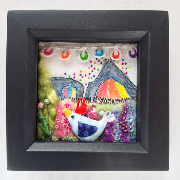 Shadow box frame Little Blue Glastonbury Chick.