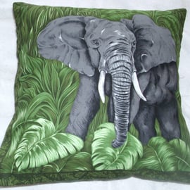 On Safari Elephant emerging from jungle cushion