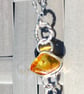 Suture Ammonite Necklace Amber with Insect Sterling Silver Jewellery Gift 925 - Image 6