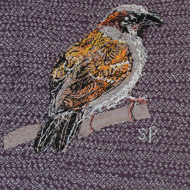 Sparrow Original Textile Art
