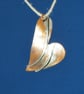 Double Bar Heart Copper and Silver Pendant - Image 1