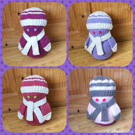 Lady Doorstops, handknitted 