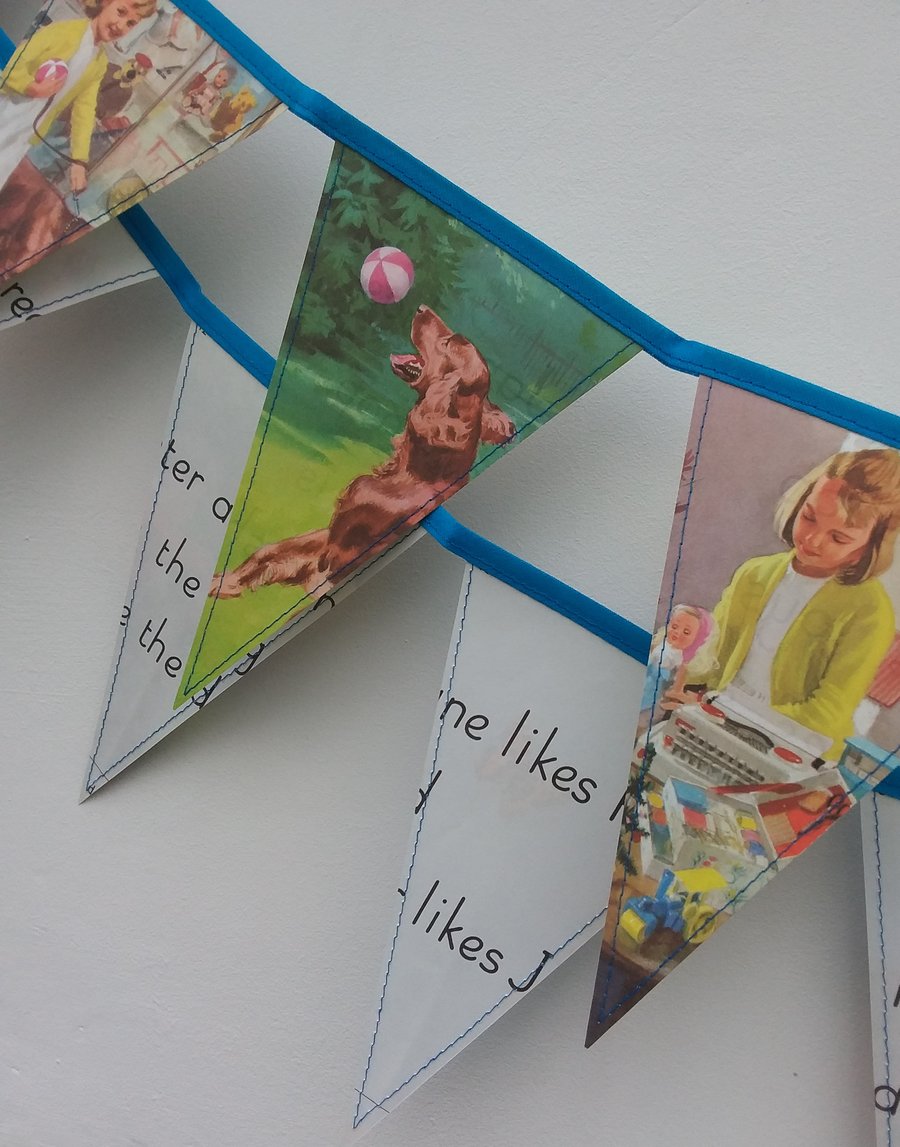 Vintage 'Peter and Jane' book bunting