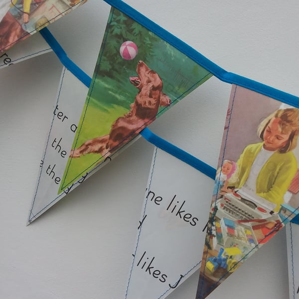 Vintage 'Peter and Jane' book bunting