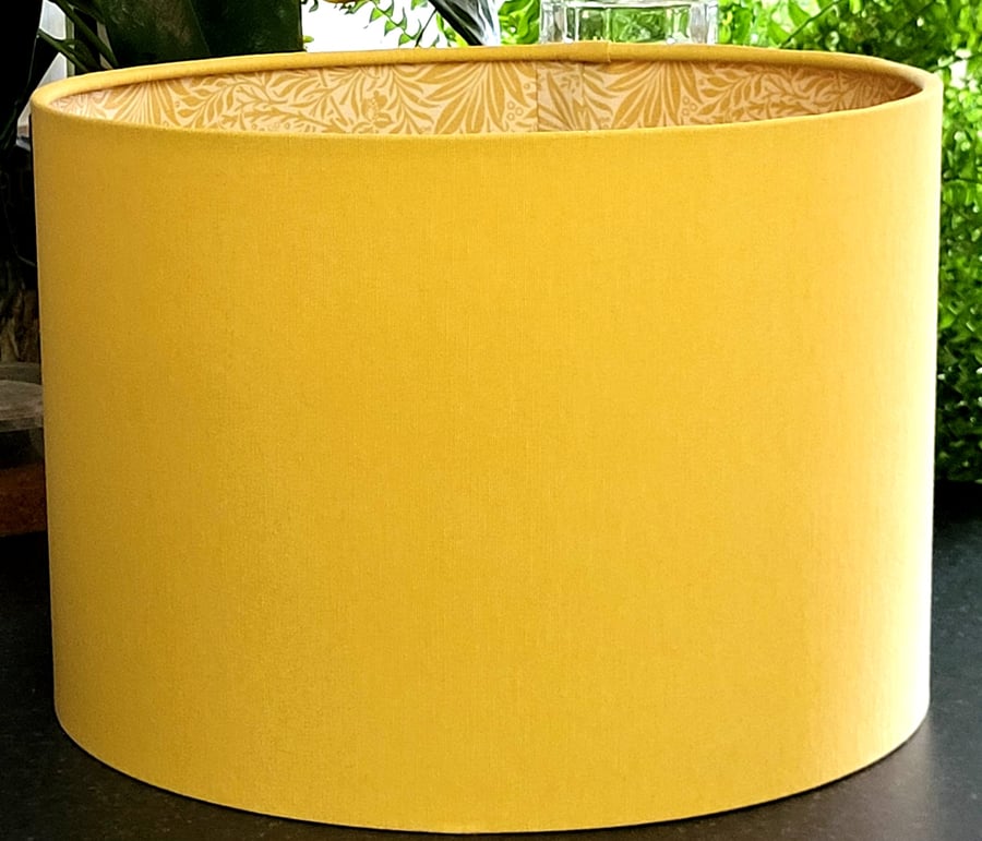 30cm dia Yellow Ochre & Morris Lampshade Free Postage