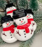 Snowman - Fused Glass Christmas Tree Decoration - Image 3