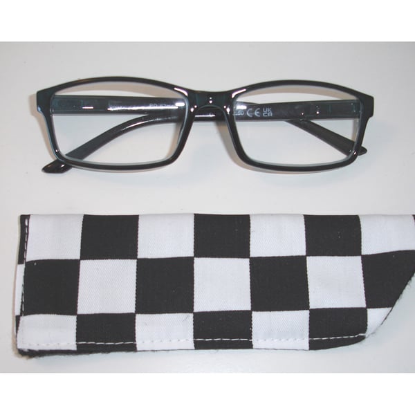 Glasses Sleeve Two Tone Ska Black and White Check 2 Tone Ska Spectacles Case