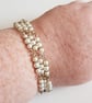 Three Strand White Pearl Bracelet with Sliding Clasp