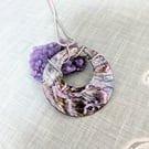 Abalone Shell Pendant on Long Sterling Silver Necklace
