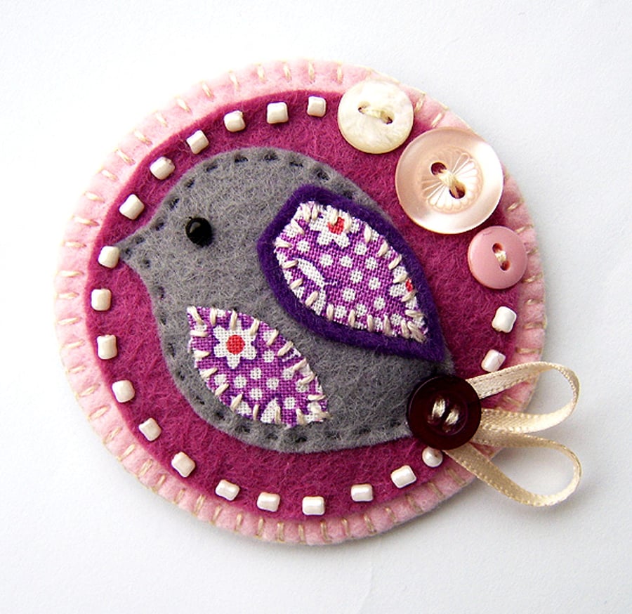 Felt Bird Brooch
